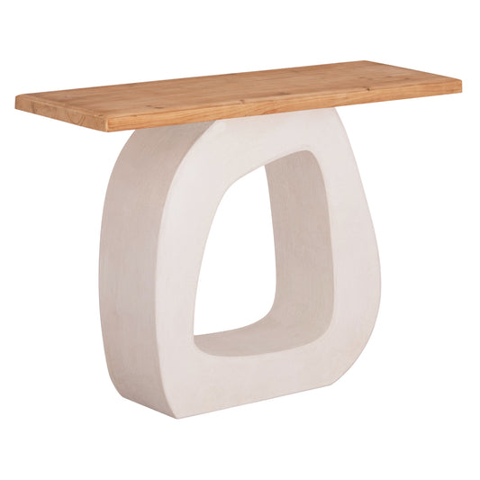 ΚΟΝΣΟΛΑ SANTORINI ΤΟΠ ΞΥΛΟ ΕΛΑΤΟΥ ΒΑΣΗ ΥΠΟΛΕΥΚΟ MDF 120x38x83
