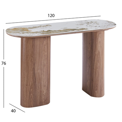 ΚΟΝΣΟΛΑ MARBLEX ΚΕΡΑΜΙΚΟ TOP PANDORA MDF ΠΟΔΙΑ 120x40x76