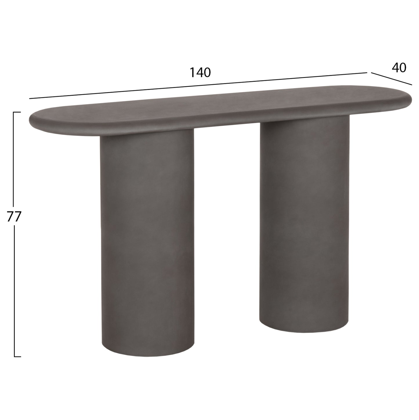ΚΟΝΣΟΛΑ KENJI FIBER CEMENT ΣΕ ΓΚΡΙ 140x40x77