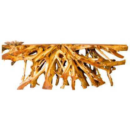 ΚΟΝΣΟΛΑ ΑΠΟ ΜΑΣΙΦ ΞΥΛΟ ΤEAK ΦΥΣΙΚΟ 120x40x70