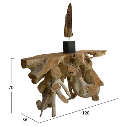 ΚΟΝΣΟΛΑ ΑΠΟ ΜΑΣΙΦ ΞΥΛΟ ΤEAK ΦΥΣΙΚΟ 120x36x70