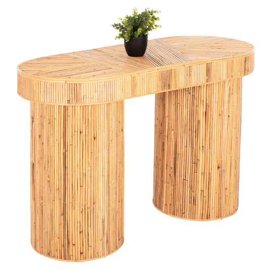 ΚΟΝΣΟΛΑ ΟΒΑΛ GATSBY ΦΥΣΙΚΟ RATTAN ΣΕ ΦΥΣΙΚΟ ΧΡΩΜΑ 110x45x74,5