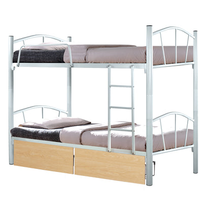 FLOOR METAL BUNK BED WHITE WITH 2 SONOMA FLOOR DRAWERS 200x91.5x177.5