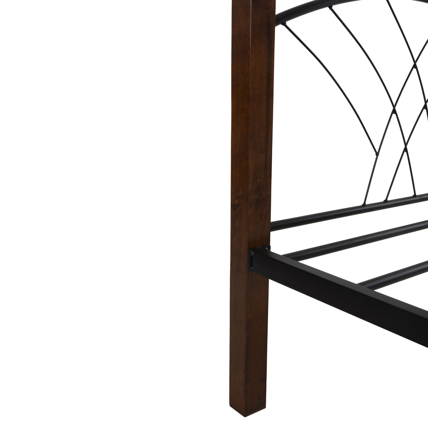 BUNK BED STOREY BLACK METAL WALNUT RUBBERWOOD FOR 190x90cm MATTRESS