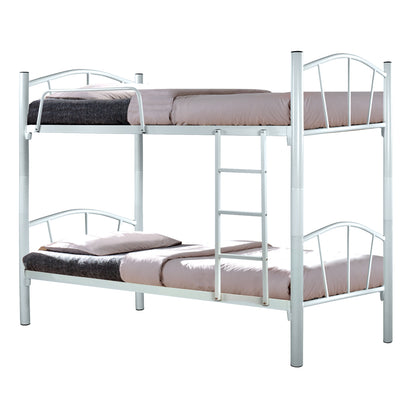 FLOOR METAL BUNK BED WHITE 90x190cm