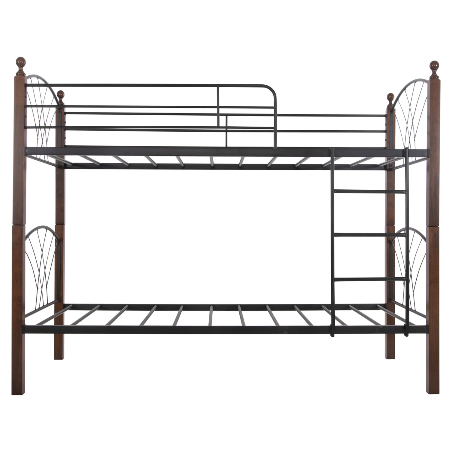 BUNK BED WITH MATTRESSES STOREY METAL & RUBBERWOOD WOOD MATTRESSES 90x190cm