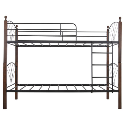 BUNK BED WITH MATTRESSES STOREY METAL & RUBBERWOOD WOOD MATTRESSES 90x190cm