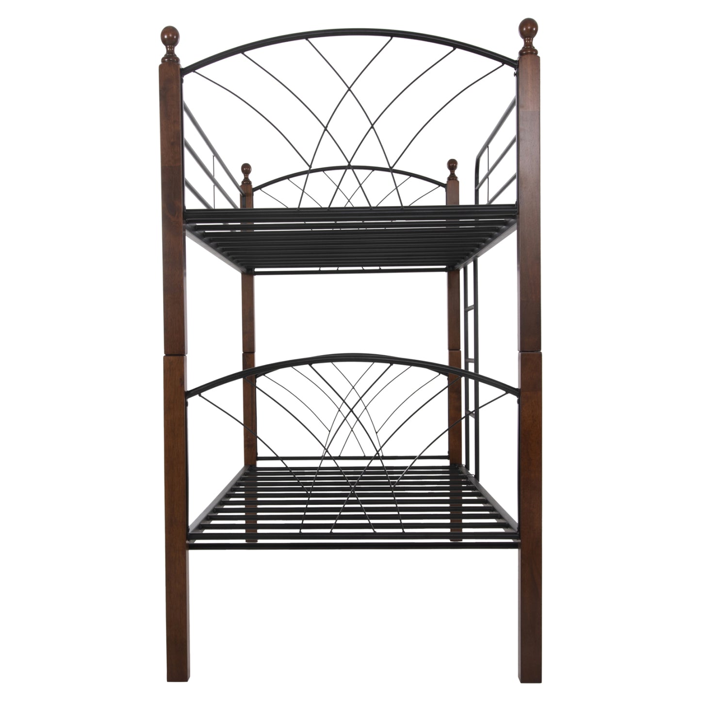 BUNK BED WITH MATTRESSES STOREY METAL & RUBBERWOOD WOOD MATTRESSES 90x190cm