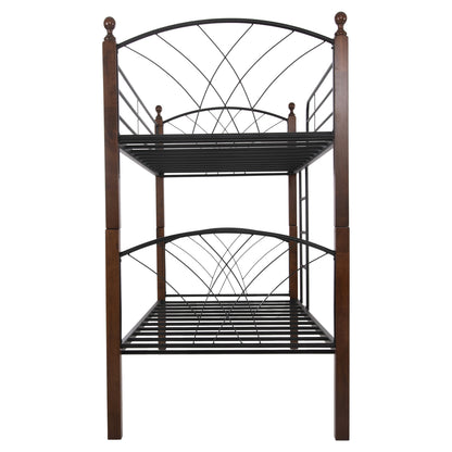 BUNK BED WITH MATTRESSES STOREY METAL & RUBBERWOOD WOOD MATTRESSES 90x190cm