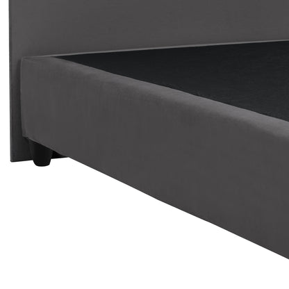 ΚΡΕΒΑΤΙ DOLORES ΑΠΟ ΓΚΡΙ ΒΕΛΟΥΔΟ ΓΙΑ ΣΤΡΩΜΑ 150x200εκ