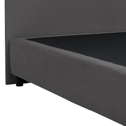 ΚΡΕΒΑΤΙ MALENA ΑΠΟ ΓΚΡΙ ΒΕΛΟΥΔΟ ΓΙΑ ΣΤΡΩΜΑ 90x200εκ