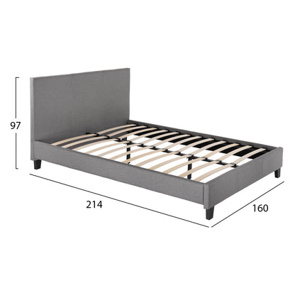 ΚΡΕΒΑΤΙ BECCA ΑΠΟ ΥΦΑΣΜΑ ΓΚΡΙ ΓΙΑ ΣΤΡΩΜΑ 150x200εκ