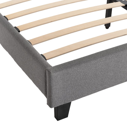 ΚΡΕΒΑΤΙ BECCA ΑΠΟ ΥΦΑΣΜΑ ΓΚΡΙ ΓΙΑ ΣΤΡΩΜΑ 150x200εκ