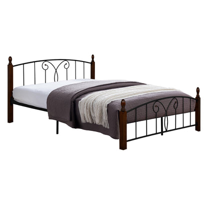 ΚΡΕΒΑΤΙ ΔΙΠΛΟ SUZIE ΓΙΑ ΣΤΡΩΜΑ ΜΕΤΑΛΛΟ RUBBERWOOD 150x200εκ