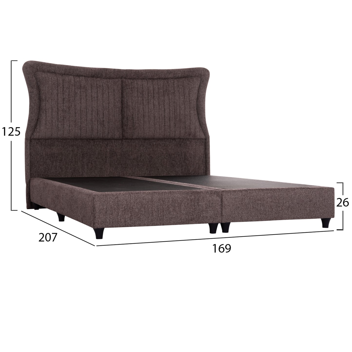 ΚΡEΒΑΤΙ ΔΙΠΛΟ NESTOR ΥΦΑΣΜΑ TEDDY ΚΑΦΕ ΓΙΑ ΣΤΡΩΜΑ 160x200εκ