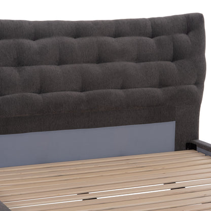 ΚΡΕΒΑΤΙ ΔΙΠΛΟ JILL ΥΦΑΣΜΑ ΣΕ ΓΚΡΙ ΓΙΑ ΣΤΡΩΜΑ 160x200εκ