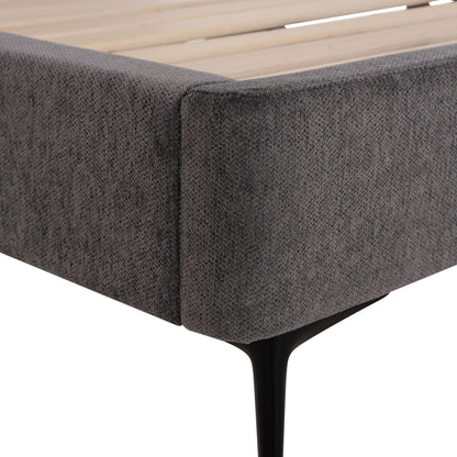 ΚΡΕΒΑΤΙ ΔΙΠΛΟ JILL ΥΦΑΣΜΑ ΣΕ ΓΚΡΙ ΓΙΑ ΣΤΡΩΜΑ 160x200εκ