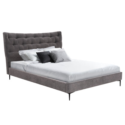 ΚΡΕΒΑΤΙ ΔΙΠΛΟ JILL ΥΦΑΣΜΑ ΣΕ ΓΚΡΙ ΓΙΑ ΣΤΡΩΜΑ 160x200εκ