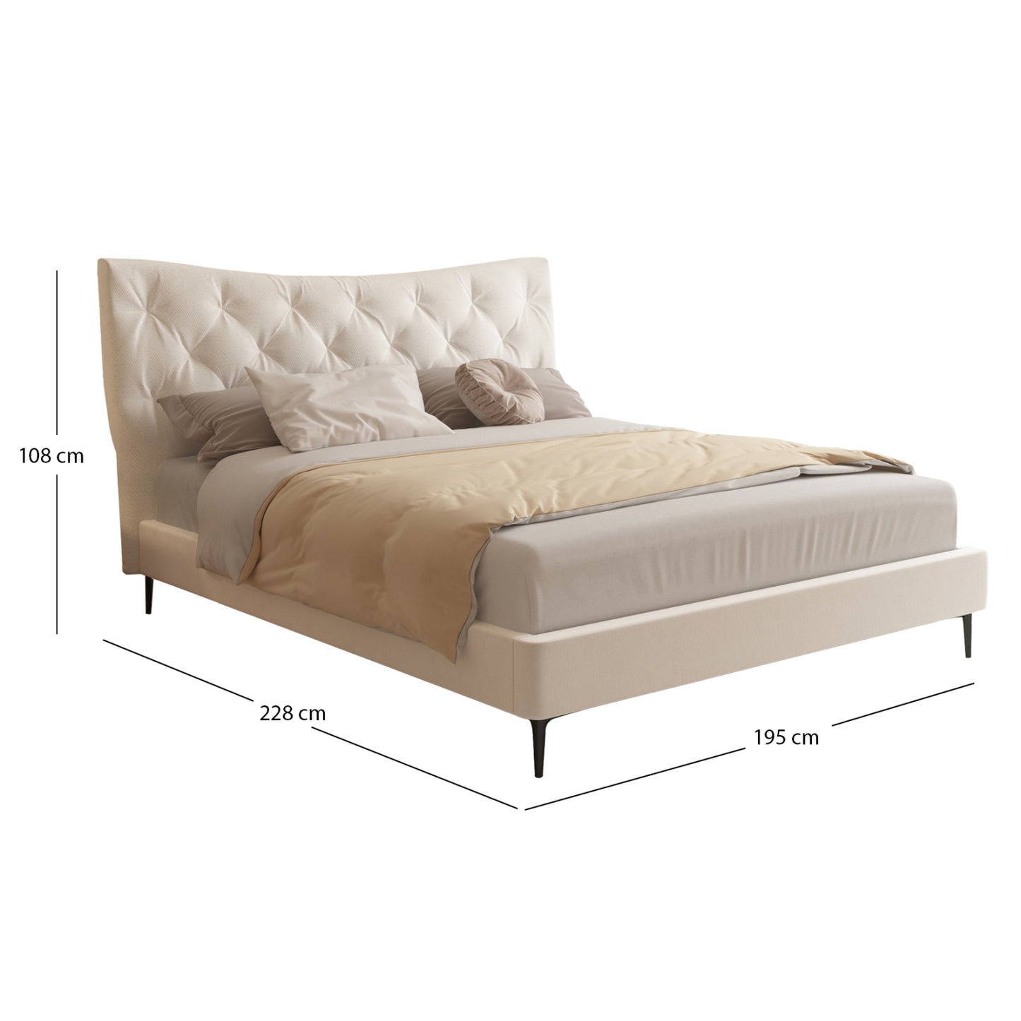 ΚΡΕΒΑΤΙ ΔΙΠΛΟ JILL ΥΦΑΣΜΑ ΣΕ ΜΠΕΖ ΓΙΑ ΣΤΡΩΜΑ 160x200εκ