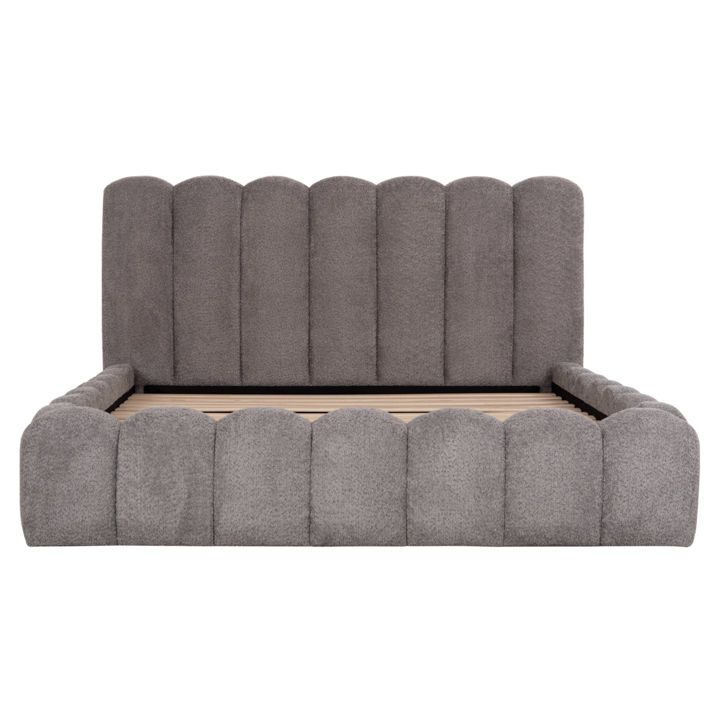ΚΡΕΒΑΤΙ ΔΙΠΛΟ MARIUS ΓΚΡΙ CHENILLE ΥΦΑΣΜΑ ΓΙΑ ΣΤΡΩΜΑ 160x200εκ