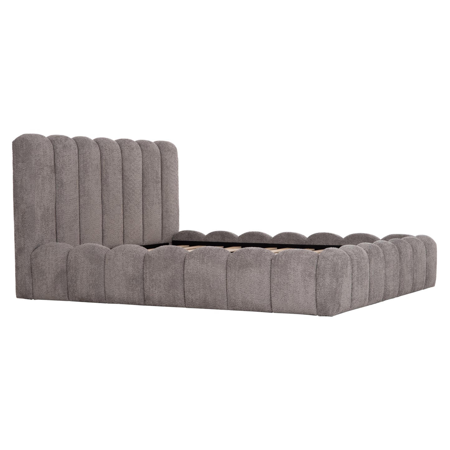 ΚΡΕΒΑΤΙ ΔΙΠΛΟ MARIUS ΓΚΡΙ CHENILLE ΥΦΑΣΜΑ ΓΙΑ ΣΤΡΩΜΑ 160x200εκ