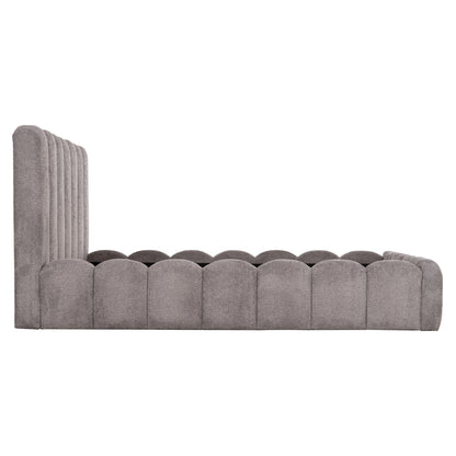 ΚΡΕΒΑΤΙ ΔΙΠΛΟ MARIUS ΓΚΡΙ CHENILLE ΥΦΑΣΜΑ ΓΙΑ ΣΤΡΩΜΑ 160x200εκ