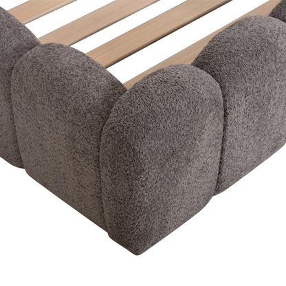 ΚΡΕΒΑΤΙ ΔΙΠΛΟ MARIUS ΓΚΡΙ CHENILLE ΥΦΑΣΜΑ ΓΙΑ ΣΤΡΩΜΑ 160x200εκ