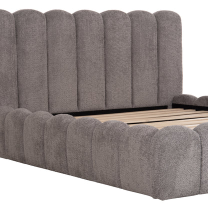 ΚΡΕΒΑΤΙ ΔΙΠΛΟ MARIUS ΓΚΡΙ CHENILLE ΥΦΑΣΜΑ ΓΙΑ ΣΤΡΩΜΑ 160x200εκ