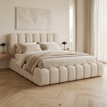 ΚΡΕΒΑΤΙ ΔΙΠΛΟ MARIUS ΜΠΕΖ CHENILLE ΥΦΑΣΜΑ ΓΙΑ ΣΤΡΩΜΑ 160x200εκ