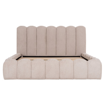 ΚΡΕΒΑΤΙ ΔΙΠΛΟ MARIUS ΜΠΕΖ CHENILLE ΥΦΑΣΜΑ ΓΙΑ ΣΤΡΩΜΑ 160x200εκ