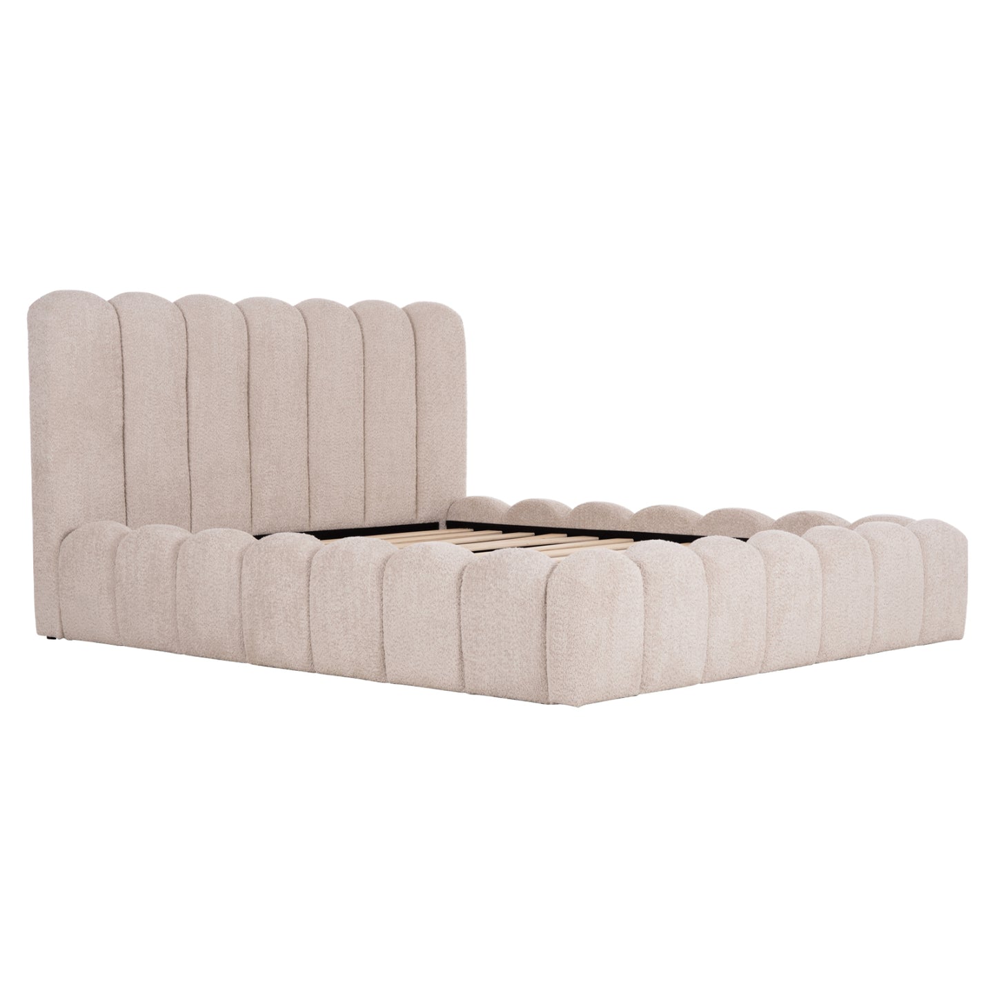 ΚΡΕΒΑΤΙ ΔΙΠΛΟ MARIUS ΜΠΕΖ CHENILLE ΥΦΑΣΜΑ ΓΙΑ ΣΤΡΩΜΑ 160x200εκ