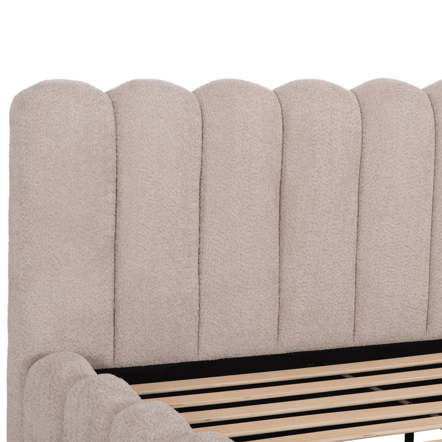 ΚΡΕΒΑΤΙ ΔΙΠΛΟ MARIUS ΜΠΕΖ CHENILLE ΥΦΑΣΜΑ ΓΙΑ ΣΤΡΩΜΑ 160x200εκ
