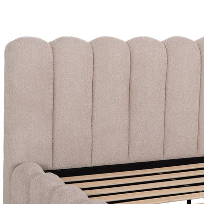 ΚΡΕΒΑΤΙ ΔΙΠΛΟ MARIUS ΜΠΕΖ CHENILLE ΥΦΑΣΜΑ ΓΙΑ ΣΤΡΩΜΑ 160x200εκ