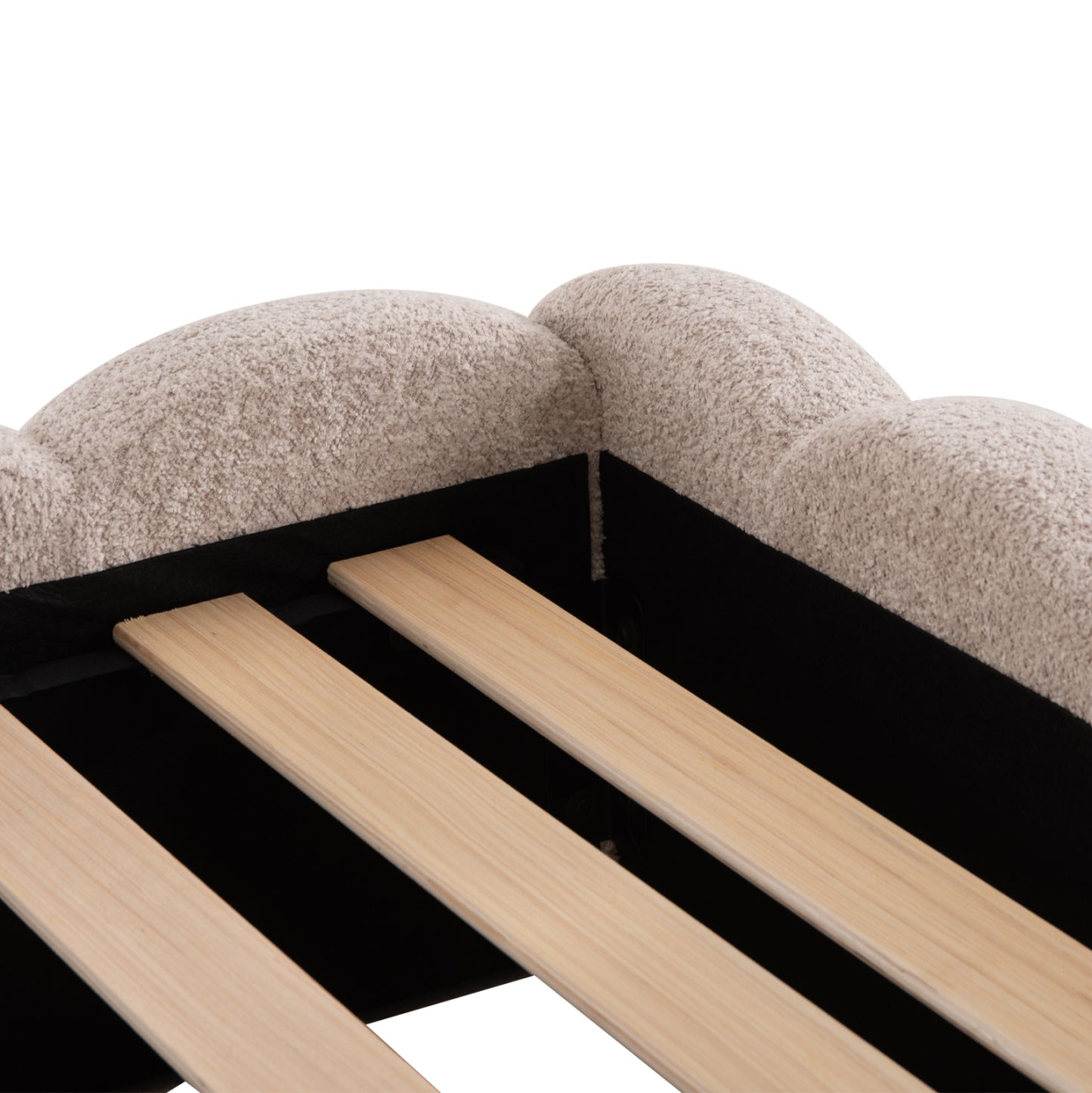 ΚΡΕΒΑΤΙ ΔΙΠΛΟ MARIUS ΜΠΕΖ CHENILLE ΥΦΑΣΜΑ ΓΙΑ ΣΤΡΩΜΑ 160x200εκ