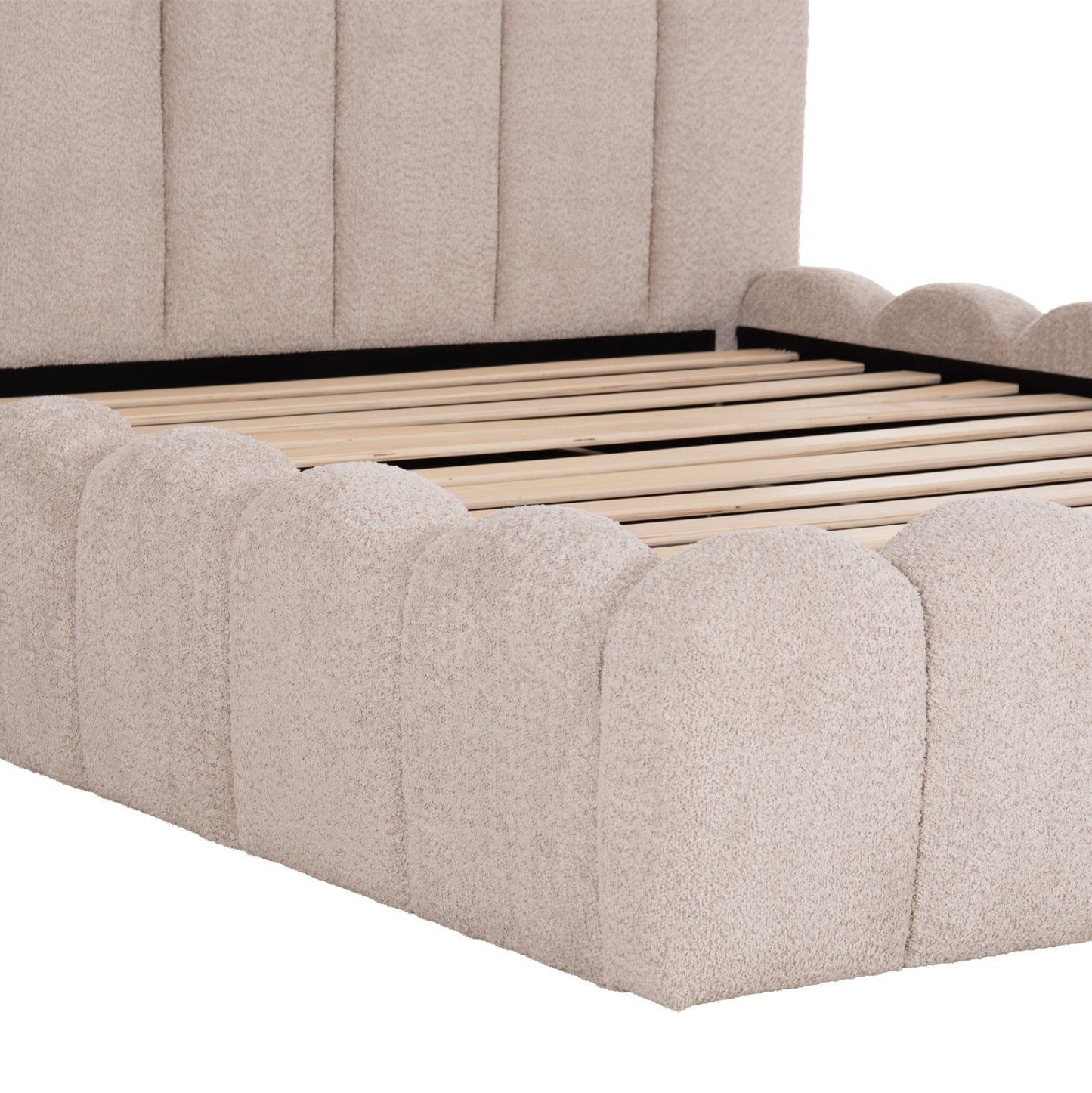 ΚΡΕΒΑΤΙ ΔΙΠΛΟ MARIUS ΜΠΕΖ CHENILLE ΥΦΑΣΜΑ ΓΙΑ ΣΤΡΩΜΑ 160x200εκ