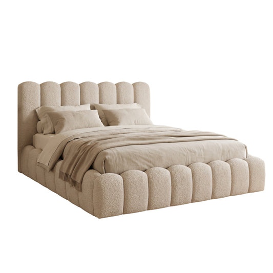 ΚΡΕΒΑΤΙ ΔΙΠΛΟ MARIUS ΜΠΕΖ CHENILLE ΥΦΑΣΜΑ ΓΙΑ ΣΤΡΩΜΑ 160x200εκ