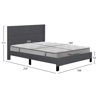 ΚΡΕΒΑΤΙ ΔΙΠΛΟ & ΣΤΡΩΜΑ TRILLOP ΓΚΡΙ ΥΦΑΣΜΑ ΓΙΑ 160x200εκ