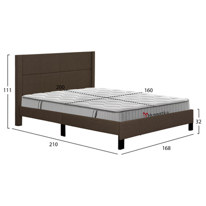 ΚΡΕΒΑΤΙ ΔΙΠΛΟ & ΣΤΡΩΜΑ TRILLOP ΚΑΦΕ ΥΦΑΣΜΑ ΓΙΑ 160x200εκ