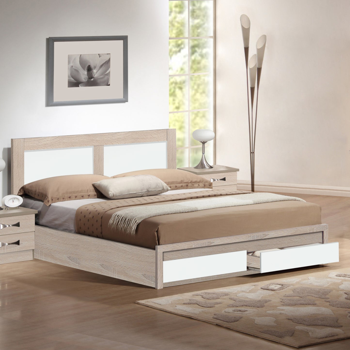 ΚΡΕΒΑΤΙ CAPRI ΜΕ 2 ΣΥΡΤΑΡΙΑ SONAMA ΛΕΥΚΟ ΓΙΑ ΣΤΡΩΜΑ 150x200εκ