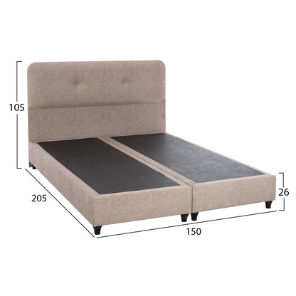 ΚΡΕΒΑΤΙ DOLORES ΜΠΕΖ ΥΦΑΣΜΑ τ. NUBUCK 150x200εκ