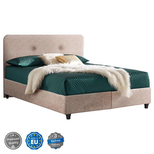 ΚΡΕΒΑΤΙ DOLORES ΜΠΕΖ ΥΦΑΣΜΑ τ. NUBUCK 150x200εκ
