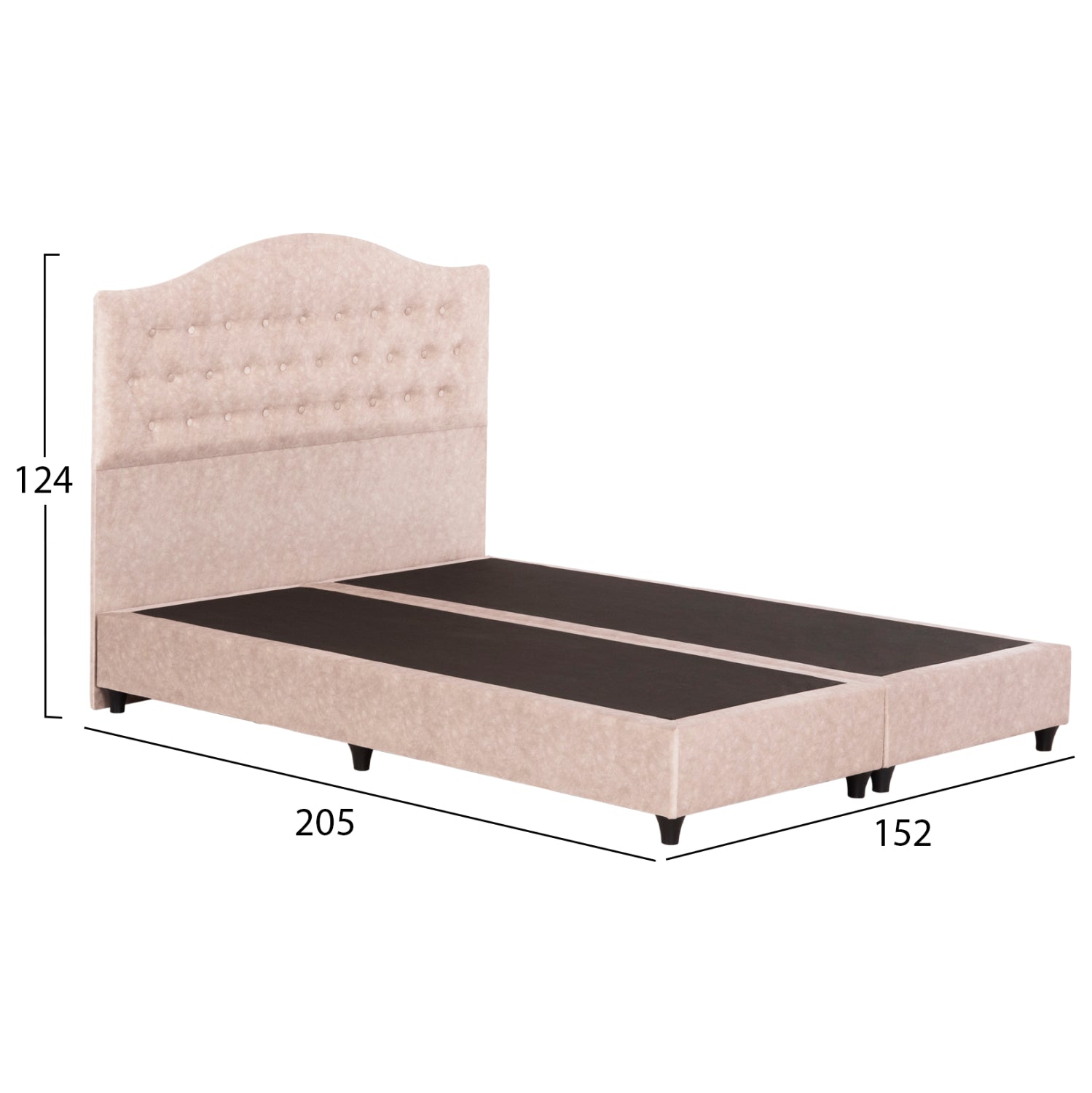 ΚΡΕΒΑΤΙ MALENA ΜΠΕΖ ΥΦΑΣΜΑ Τ. NUBUCK ΓΙΑ ΣΤΡΩΜΑ 150x200εκ