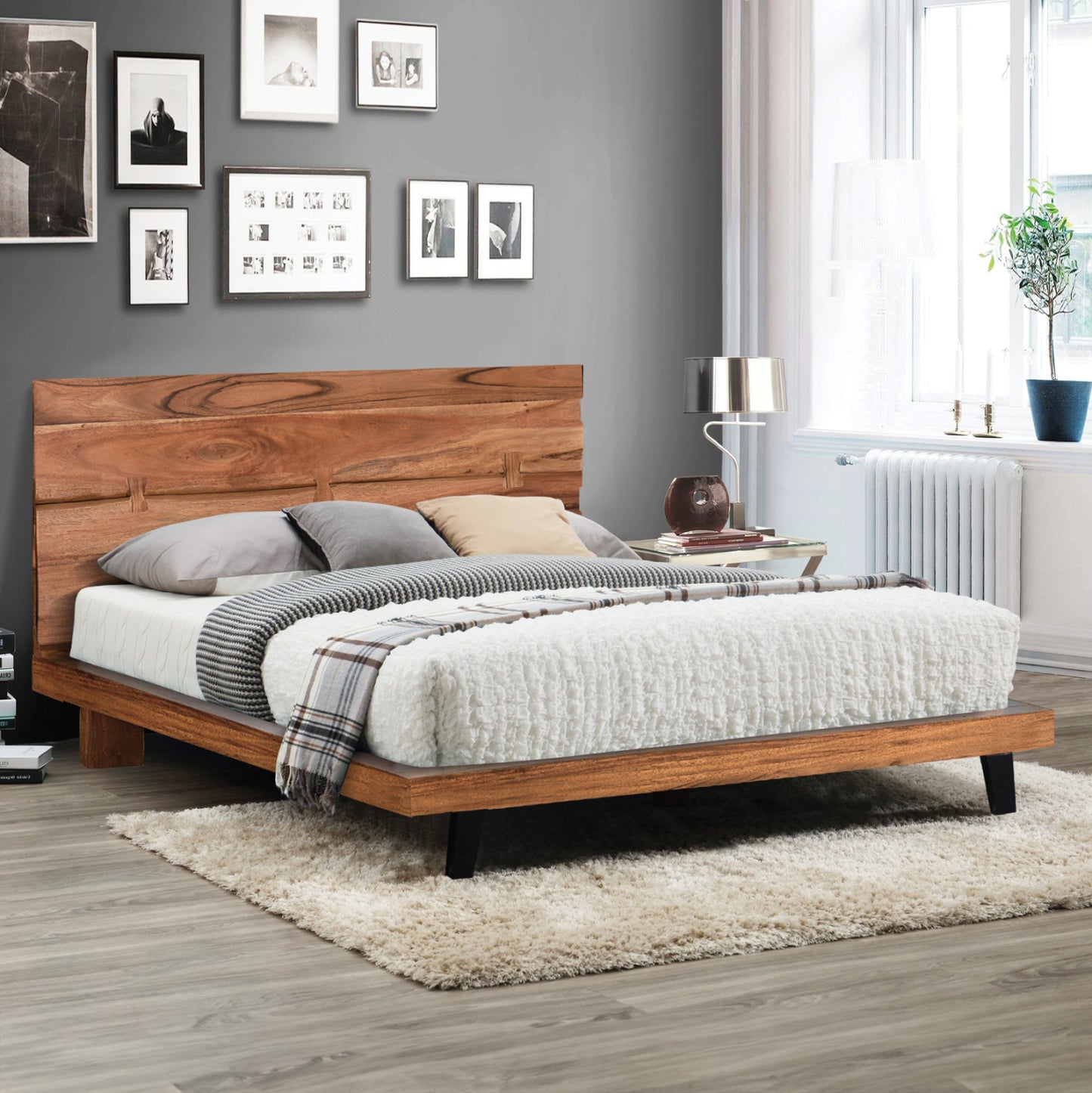 ΚΡΕΒΑΤΙ FANSI ΑΠΟ ΜΑΣΙΦ ΞΥΛΟ ΑΚΑΚΙΑΣ 160x200εκ