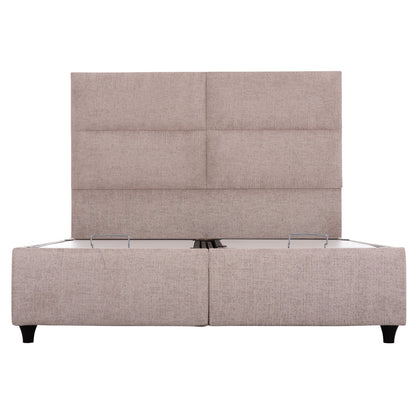 MILO BED WITH STORAGE BEIGE TEDDY FABRIC FOR 140x200cm MATTRESS