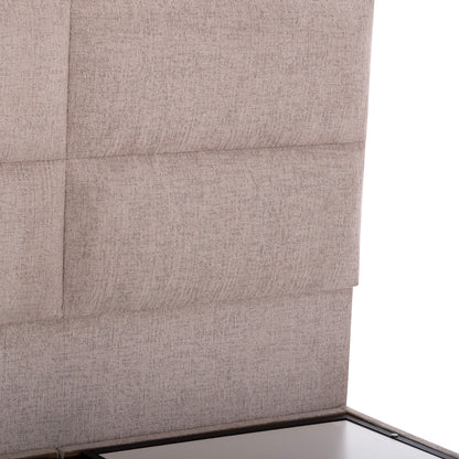 MILO BED WITH STORAGE BEIGE TEDDY FABRIC FOR 140x200cm MATTRESS