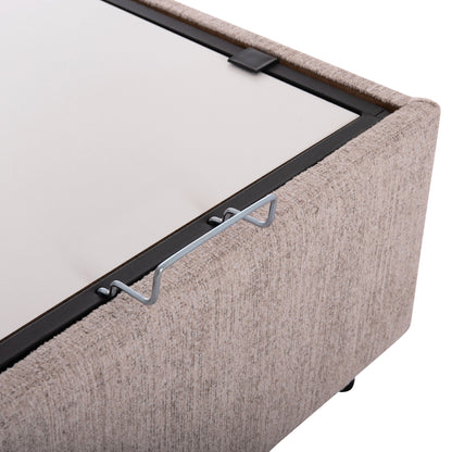 MILO BED WITH STORAGE BEIGE TEDDY FABRIC FOR 140x200cm MATTRESS