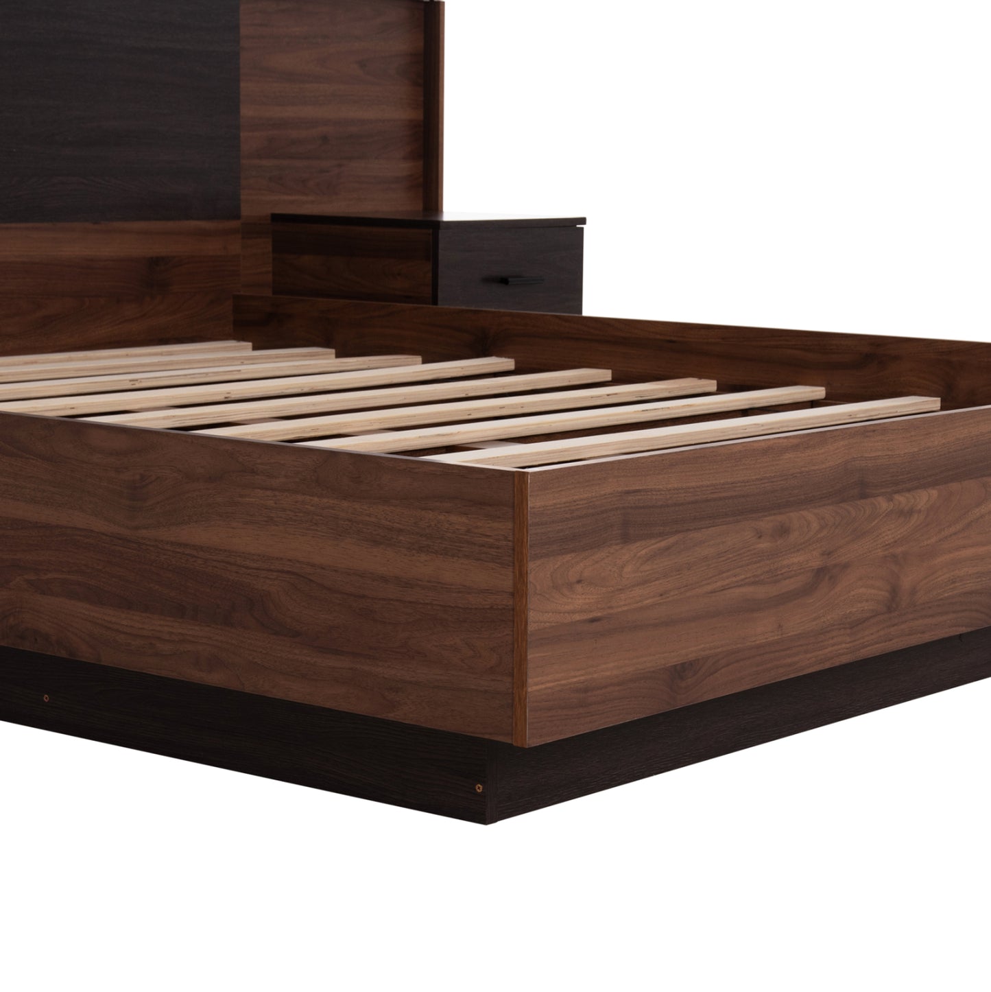 ΚΡΕΒΑΤΙ ΜΕ ΚΟΜΟΔΙΝΑ CARYS ΜΕΛΑΜΙΝΗ ΣΕ ΚΑΡΥΔΙ/ZEBRANO ΣΤΡΩΜΑ 160x200εκ