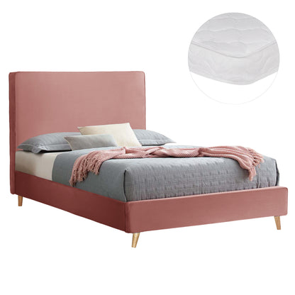 MAYLIN BED WITH MATTRESS ROTTEN APPLE VELVET FOR 120x200cm