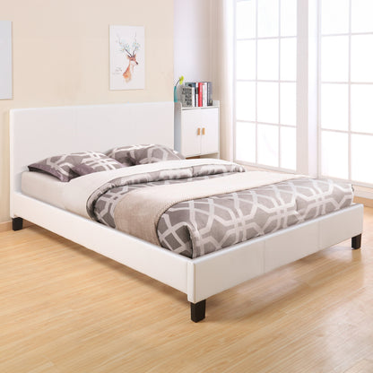ΚΡΕΒΑΤΙ ΜΕ ΣΤΡΩΜΑ BECCA ΛΕΥΚΟ PU ΓΙΑ 150x200εκ