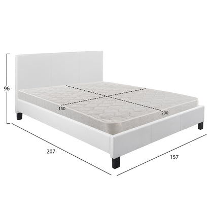 ΚΡΕΒΑΤΙ ΜΕ ΣΤΡΩΜΑ BECCA ΛΕΥΚΟ PU ΓΙΑ 150x200εκ